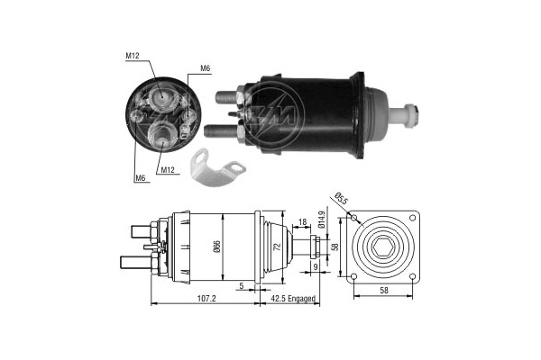 Solenoid, electromotor ZM836 ERA