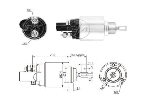Solenoid, electromotor ZM8381 ERA