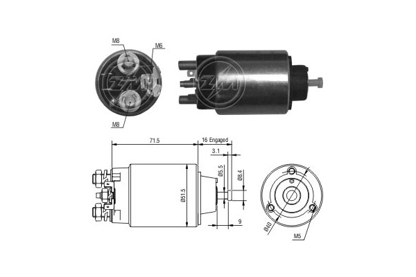 Solenoid, electromotor ZM864 ERA