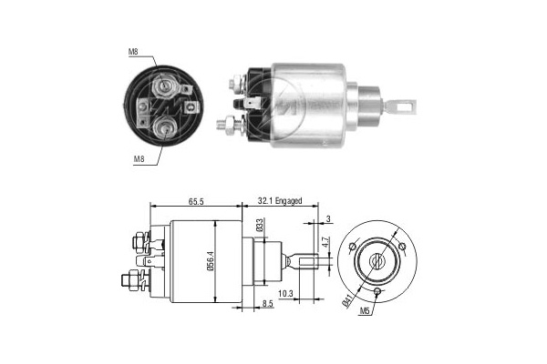 Solenoid, electromotor ZM872 ERA