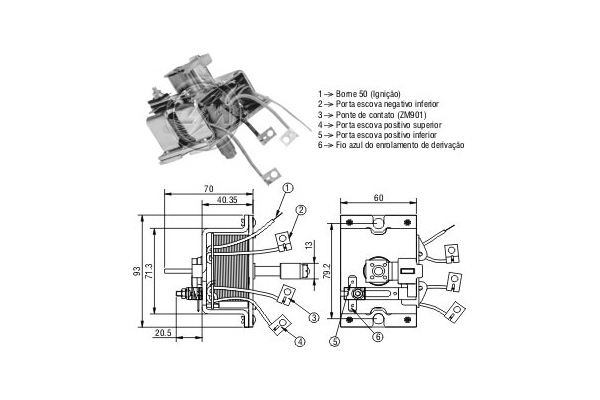 Solenoid, electromotor ZM902 ERA