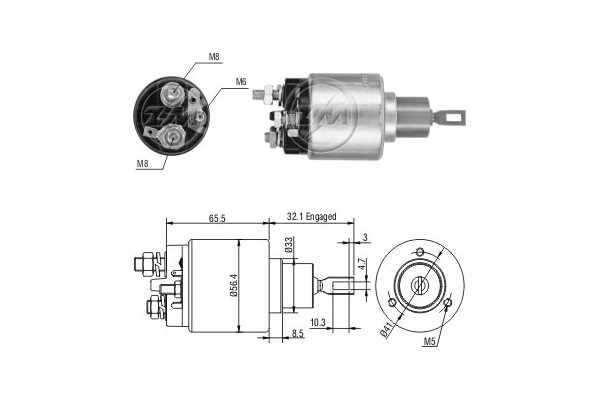 Solenoid, electromotor ZM973 ERA