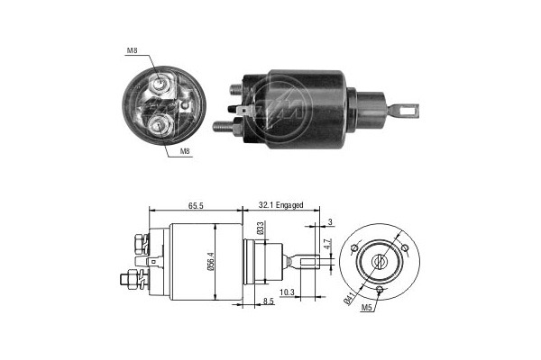 Solenoid, electromotor ZM976 ERA