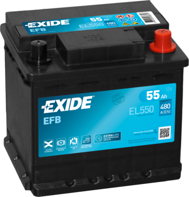 Baterie de pornire EL550 EXIDE 12V 55Ah