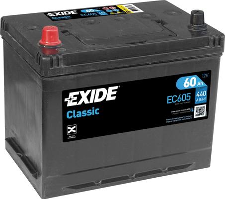 Baterie de pornire EC605 EXIDE 12V 60Ah