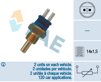 Senzor,temperatura lichid de racire 32580 FAE