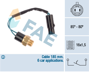 Comutator temperatura, ventilator radiator 36610 FAE