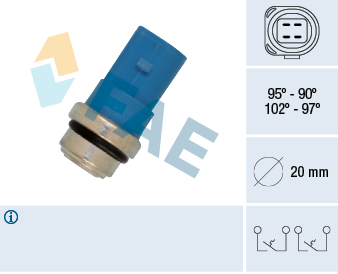 Comutator temperatura, ventilator radiator 38391 FAE