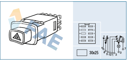 Comutator ,lumini de avarie 61560 FAE