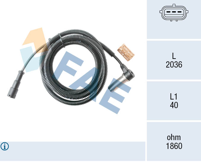 Senzor,turatie roata 78559 FAE