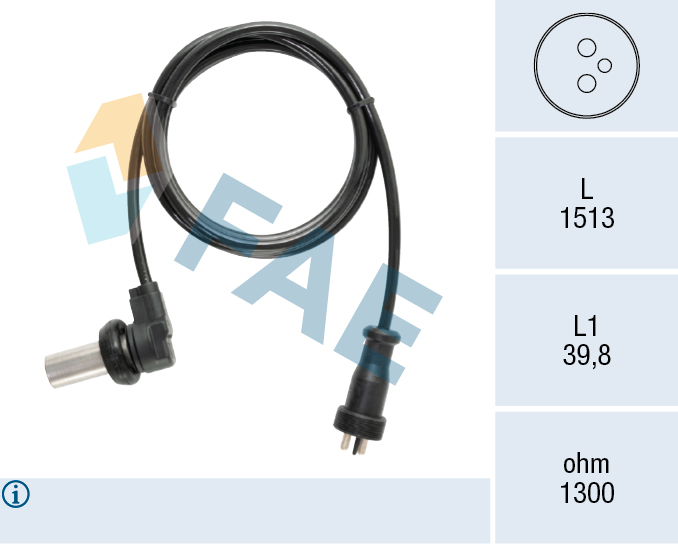 Senzor,turatie roata 78613 FAE