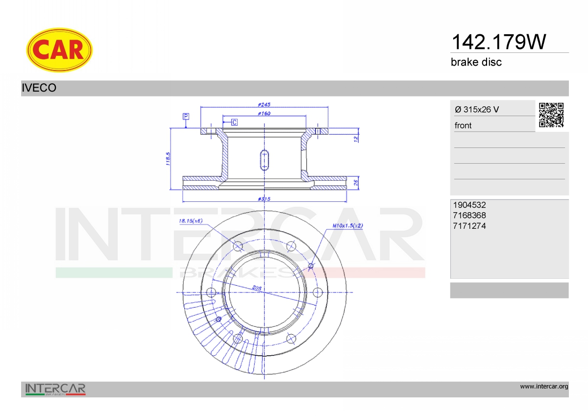 Disc frana 142.179W CAR