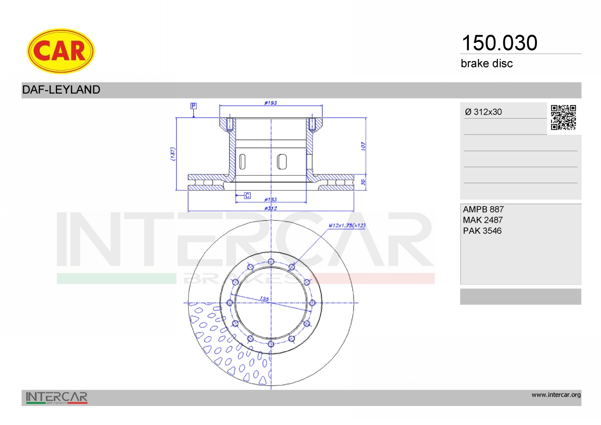 Disc frana 150.030 CAR