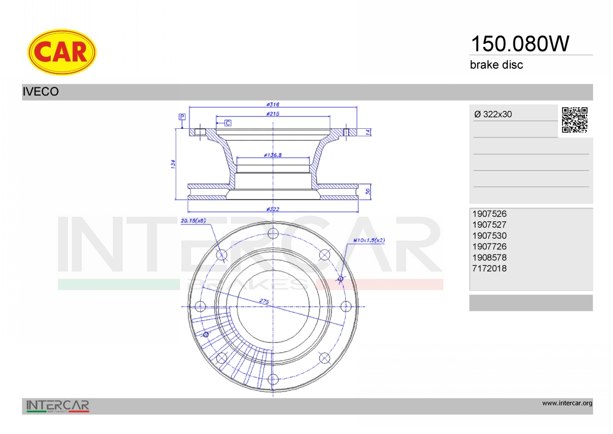 Disc frana 150.080W CAR