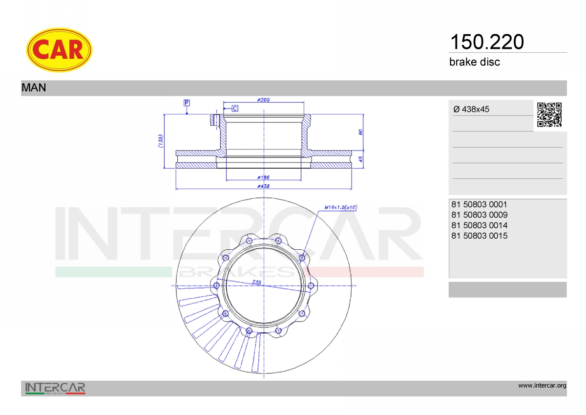 Disc frana 150.220 CAR