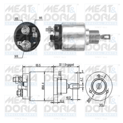 Solenoid, electromotor 46003 MEAT & DORIA
