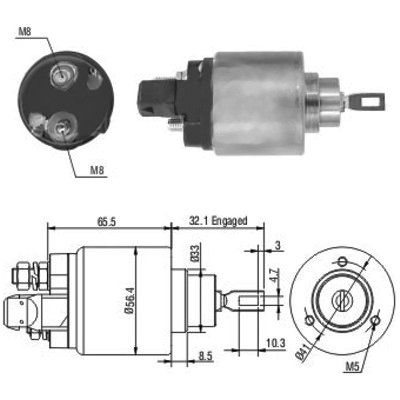 Solenoid, electromotor 46004 MEAT & DORIA