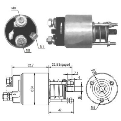 Solenoid, electromotor 46005 MEAT & DORIA