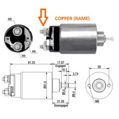 Solenoid, electromotor 46007 MEAT & DORIA