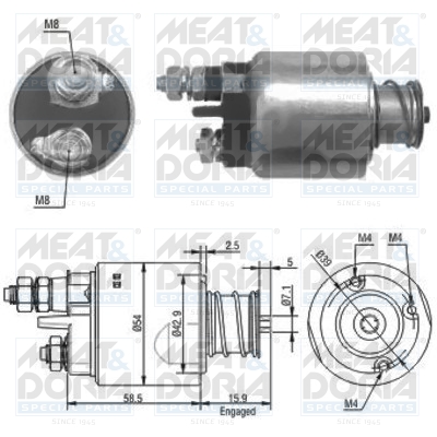 Solenoid, electromotor 46020 MEAT & DORIA