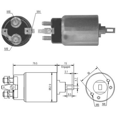 Solenoid, electromotor 46022 MEAT & DORIA