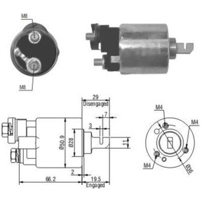 Solenoid, electromotor 46052 MEAT & DORIA