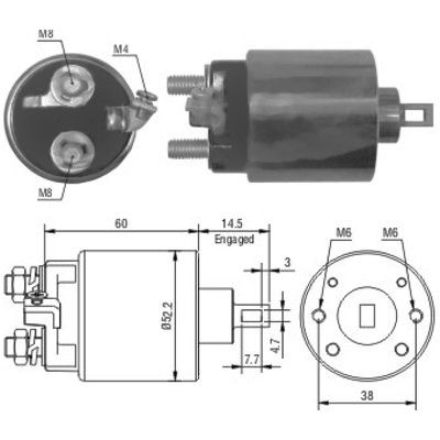 Solenoid, electromotor 46056 MEAT & DORIA