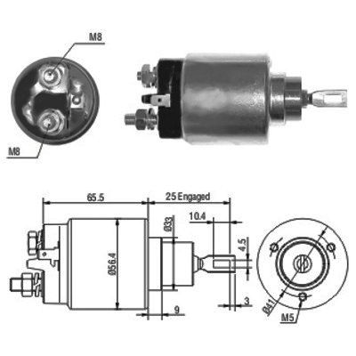 Solenoid, electromotor 46074 MEAT & DORIA