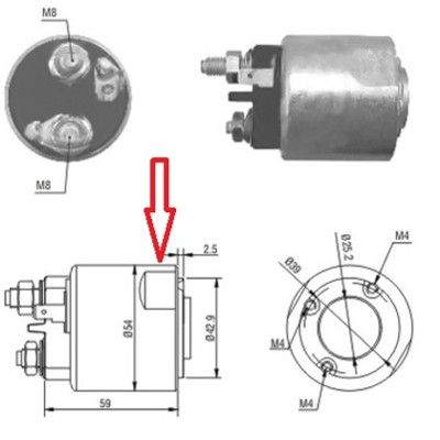 Solenoid, electromotor 46086 MEAT & DORIA