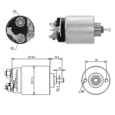 Solenoid, electromotor 46104 MEAT & DORIA