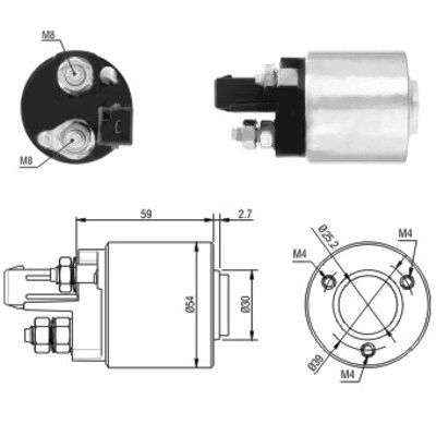 Solenoid, electromotor 46105 MEAT & DORIA