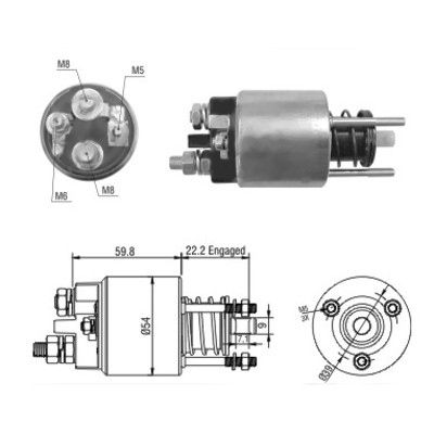 Solenoid, electromotor 46134 MEAT & DORIA