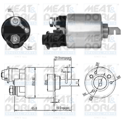 Solenoid, electromotor 46140 MEAT & DORIA