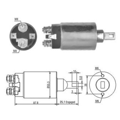 Solenoid, electromotor 46143 MEAT & DORIA