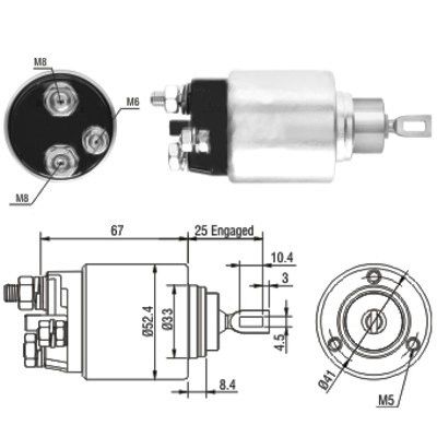 Solenoid, electromotor 46151 MEAT & DORIA