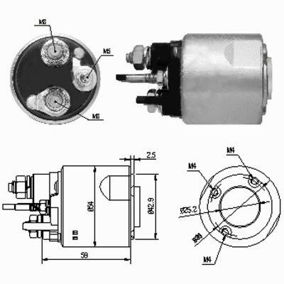 Solenoid, electromotor 46159 MEAT & DORIA