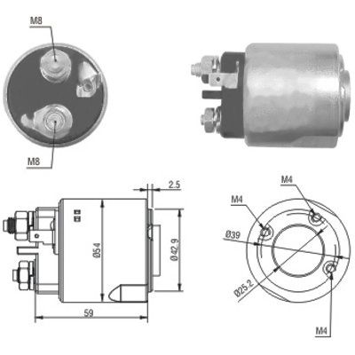 Solenoid, electromotor 46160 MEAT & DORIA