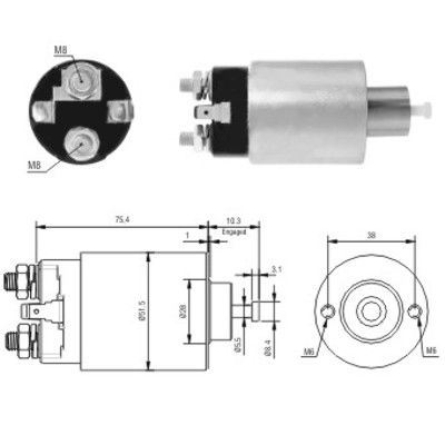 Solenoid, electromotor 46167 MEAT & DORIA