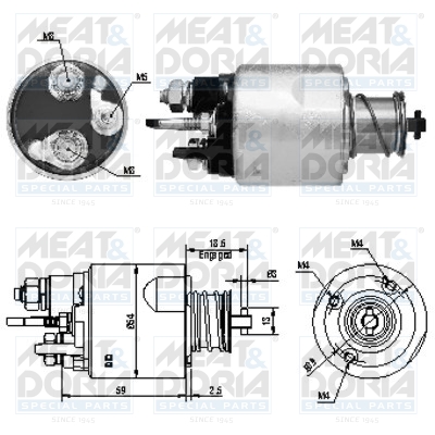 Solenoid, electromotor 46169 MEAT & DORIA