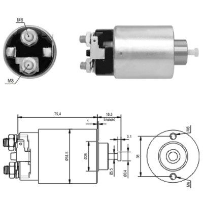 Solenoid, electromotor 46178 MEAT & DORIA