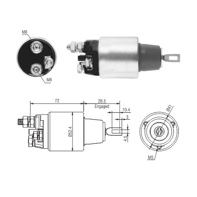 Solenoid, electromotor 46286 MEAT & DORIA