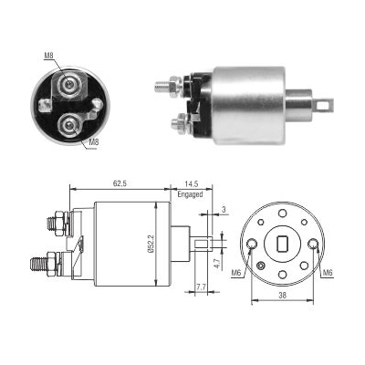 Solenoid, electromotor 46292 MEAT & DORIA