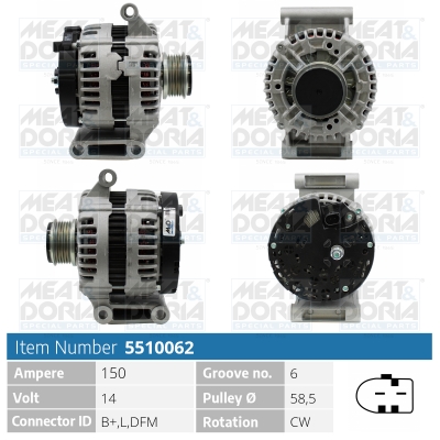 Generator / Alternator 5510062 MEAT & DORIA