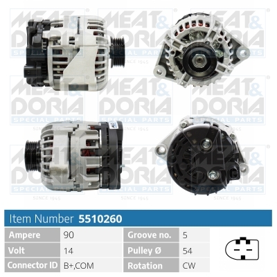 Generator / Alternator 5510260 MEAT & DORIA