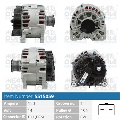 Generator / Alternator 5515059 MEAT & DORIA