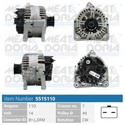 Generator / Alternator 5515110 MEAT & DORIA