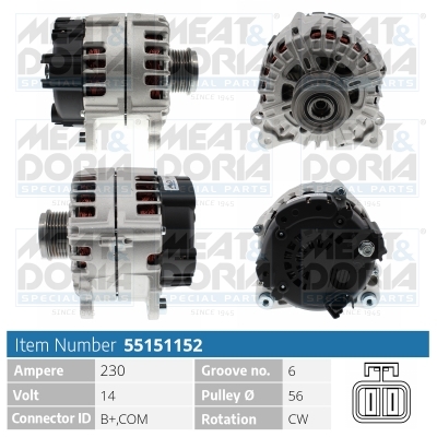 Generator / Alternator 55151152 MEAT & DORIA