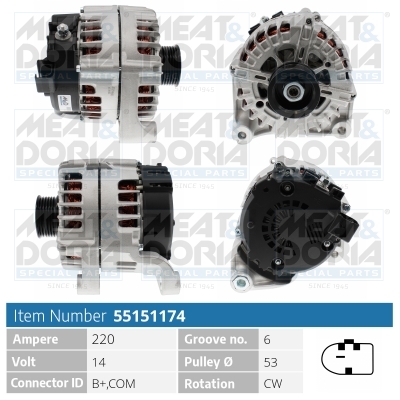 Generator / Alternator 55151174 MEAT & DORIA