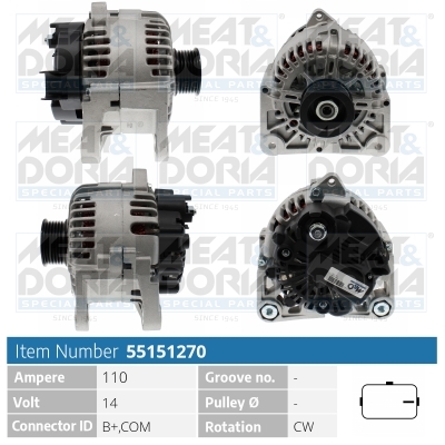 Generator / Alternator 55151270 MEAT & DORIA