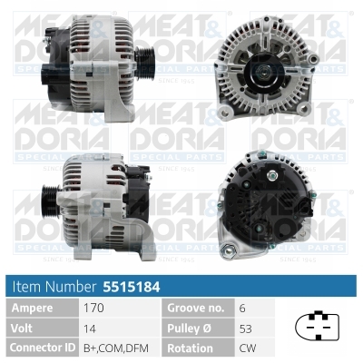 Generator / Alternator 5515184 MEAT & DORIA